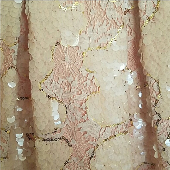 Anthropologie Eva Franco peach sequins Dress - Picture 7 of 7